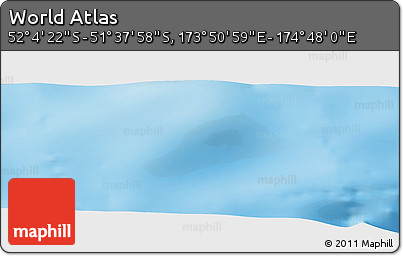 Physical Panoramic Map of the Area around 51° 51' 10" S, 174° 19' 29" E