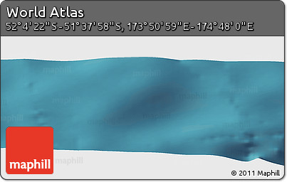 Satellite Panoramic Map of the Area around 51° 51' 10" S, 174° 19' 29" E