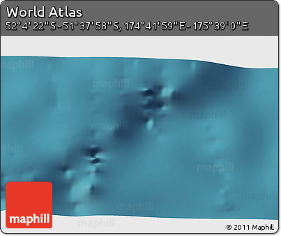 Satellite 3D Map of the Area around 51° 51' 10" S, 175° 10' 30" E