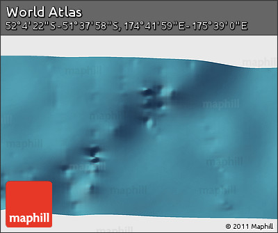 Satellite 3D Map of the Area around 51° 51' 10" S, 175° 10' 30" E