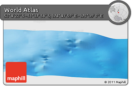 Physical Panoramic Map of the Area around 51° 51' 10" S, 175° 10' 30" E