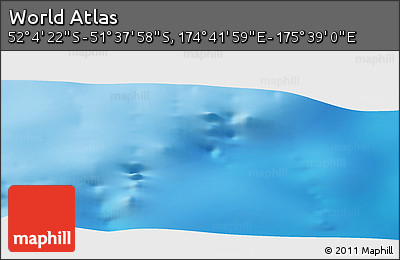 Physical Panoramic Map of the Area around 51° 51' 10" S, 175° 10' 30" E