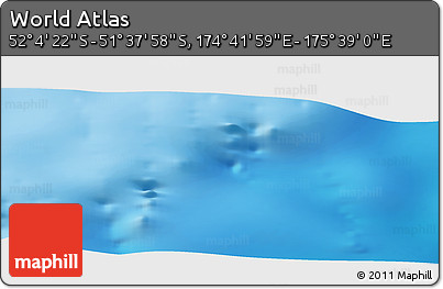 Physical Panoramic Map of the Area around 51° 51' 10" S, 175° 10' 30" E