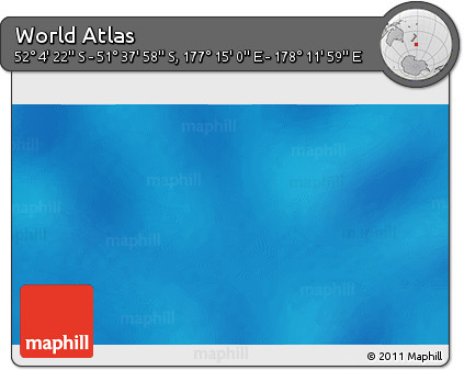 Physical 3D Map of the Area around 51° 51' 10" S, 177° 43' 29" E