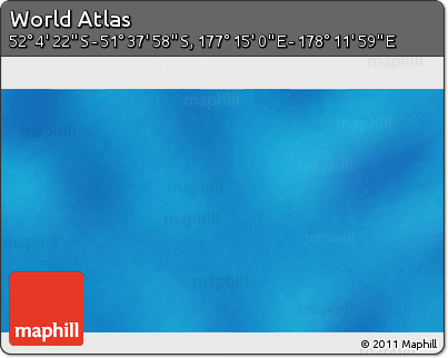 Physical 3D Map of the Area around 51° 51' 10" S, 177° 43' 29" E