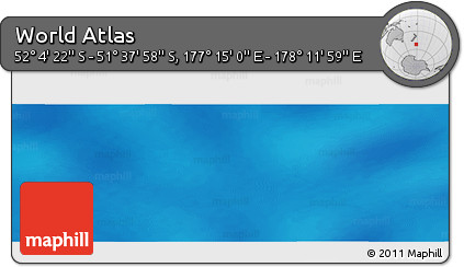 Physical Panoramic Map of the Area around 51° 51' 10" S, 177° 43' 29" E