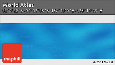 Physical Panoramic Map of the Area around 51° 51' 10" S, 177° 43' 29" E