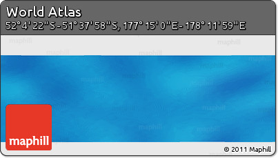 Physical Panoramic Map of the Area around 51° 51' 10" S, 177° 43' 29" E