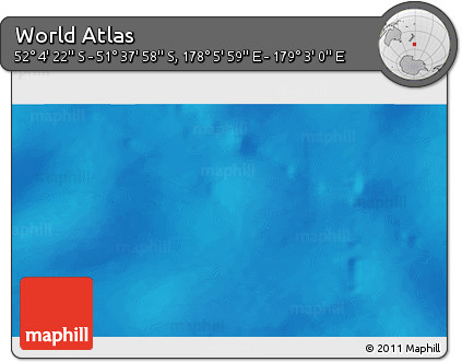 Physical 3D Map of the Area around 51° 51' 10" S, 178° 34' 29" E