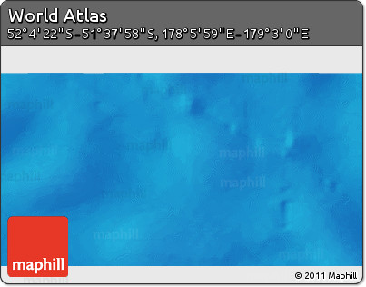 Physical 3D Map of the Area around 51° 51' 10" S, 178° 34' 29" E
