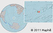 Gray Location Map of the area around 51° 51' 10" S, 1° 46' 29" E, hill shading