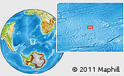 Physical Location Map of the area around 51° 51' 10" S, 2° 28' 30" W