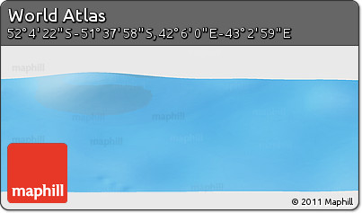 Physical Panoramic Map of the Area around 51° 51' 10" S, 42° 34' 30" E