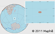 Gray Location Map of the area around 51° 51' 10" S, 45° 7' 30" E