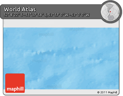 Physical 3D Map of the Area around 51° 51' 10" S, 53° 28' 30" W
