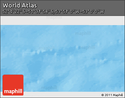 Physical 3D Map of the Area around 51° 51' 10" S, 53° 28' 30" W