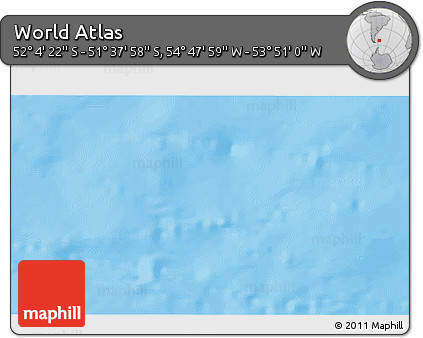 Physical 3D Map of the Area around 51° 51' 10" S, 54° 19' 30" W