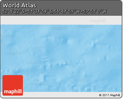 Physical 3D Map of the Area around 51° 51' 10" S, 54° 19' 30" W