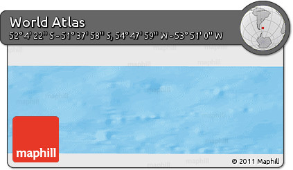 Shaded Relief Panoramic Map of the Area around 51° 51' 10" S, 54° 19' 30" W