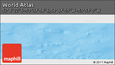 Shaded Relief Panoramic Map of the Area around 51° 51' 10" S, 54° 19' 30" W