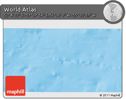 Shaded Relief 3D Map of the Area around 51° 51' 10" S, 56° 1' 29" W
