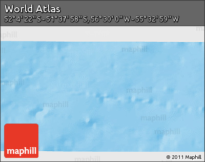 Shaded Relief 3D Map of the Area around 51° 51' 10" S, 56° 1' 29" W