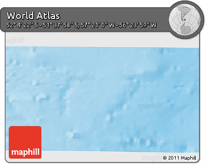Physical 3D Map of the Area around 51° 51' 10" S, 56° 52' 30" W