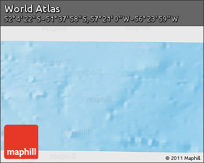 Physical 3D Map of the Area around 51° 51' 10" S, 56° 52' 30" W