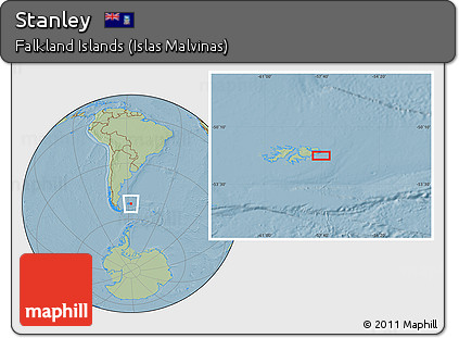 Savanna Style Location Map of Stanley, hill shading