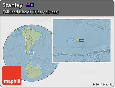 Savanna Style Location Map of Stanley, hill shading