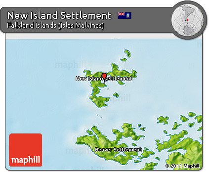 Physical 3D Map of New Island Settlement