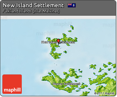 Physical 3D Map of New Island Settlement