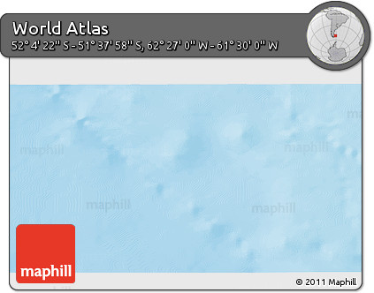 Physical 3D Map of the Area around 51° 51' 10" S, 61° 58' 30" W
