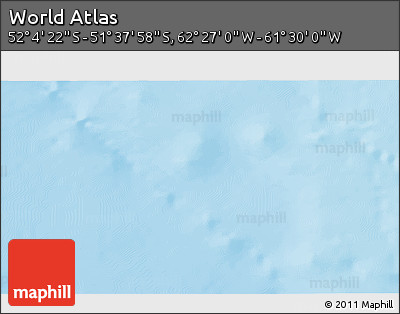 Physical 3D Map of the Area around 51° 51' 10" S, 61° 58' 30" W