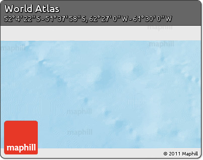 Physical 3D Map of the Area around 51° 51' 10" S, 61° 58' 30" W