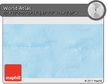 Shaded Relief 3D Map of the Area around 51° 51' 10" S, 64° 31' 30" W