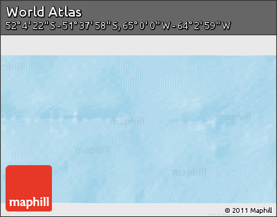 Shaded Relief 3D Map of the Area around 51° 51' 10" S, 64° 31' 30" W