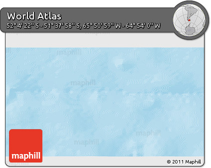 Physical 3D Map of the Area around 51° 51' 10" S, 65° 22' 30" W