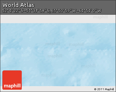 Physical 3D Map of the Area around 51° 51' 10" S, 65° 22' 30" W