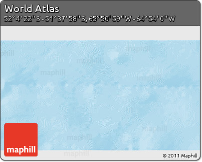 Physical 3D Map of the Area around 51° 51' 10" S, 65° 22' 30" W