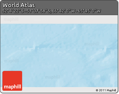 Shaded Relief 3D Map of the Area around 51° 51' 10" S, 66° 13' 29" W