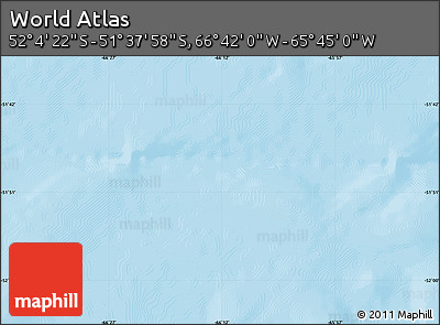 Physical Map of the Area around 51° 51' 10" S, 66° 13' 29" W
