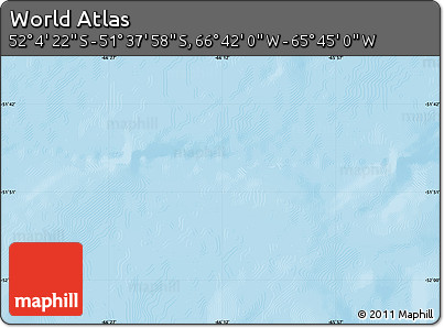 Physical Map of the Area around 51° 51' 10" S, 66° 13' 29" W