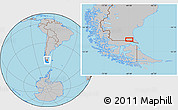 Gray Location Map of the area around 51° 51' 10" S, 69° 37' 30" W