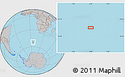 Gray Location Map of the area around 51° 51' 10" S, 6° 1' 30" E