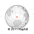 Outline Map of the Area around 51° 51' 10" S, 70° 37' 30" E, rectangular outline