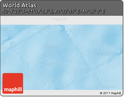 Physical 3D Map of the Area around 51° 51' 10" S, 74° 1' 30" E