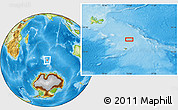 Physical Location Map of the area around 51° 51' 10" S, 74° 1' 30" E