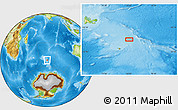Physical Location Map of the area around 51° 51' 10" S, 74° 52' 30" E