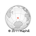 Outline Map of the Area around 51° 51' 10" S, 74° 52' 30" E, rectangular outline